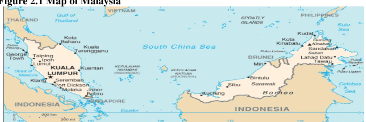 Figure 2.1 Map of Malaysia 