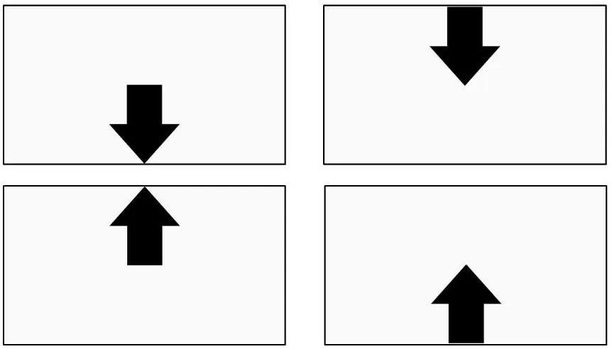 Figure 1. The four possible screens of the Stroop task. Congruent trials are shown on the left, 