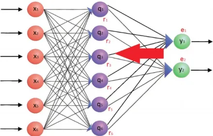 Figure 1.5: The error is back-propagated through the network, in order to update the weights accordingly.