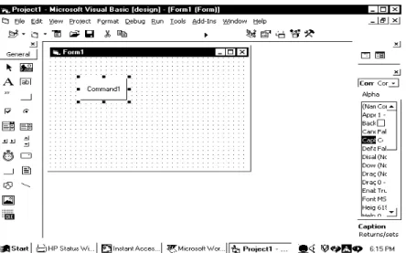 Figure 3: A command button placed on the form 