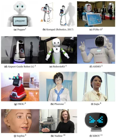 Figure 3.1: Different designs of robots for social interaction