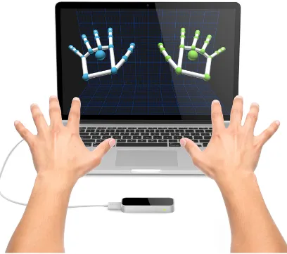 Figure 6: The LEAP Motion connected to a computer [27] 