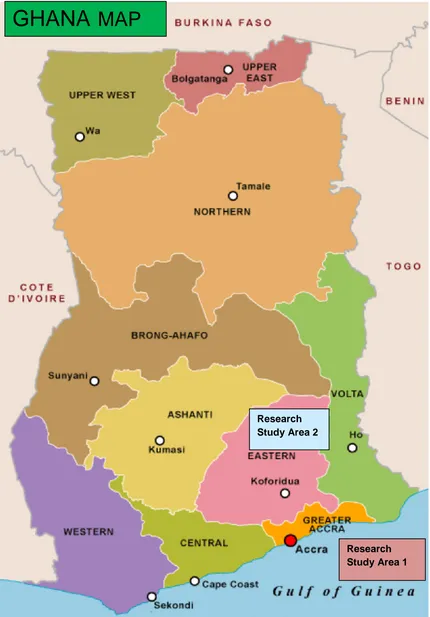 Figure 2.1 Map of Ghana 