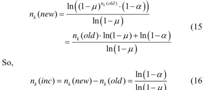 Fig. 4 The number of replications to be increased or decreased 
