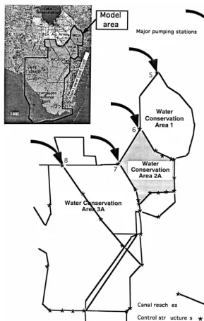 Fig. 1. ELM area. Expanded is the area with the canals, where most of the water ﬂuxing occurs.