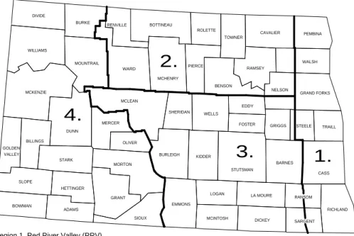Figure 2. North Dakota Farm and Ranch Business Management Regions