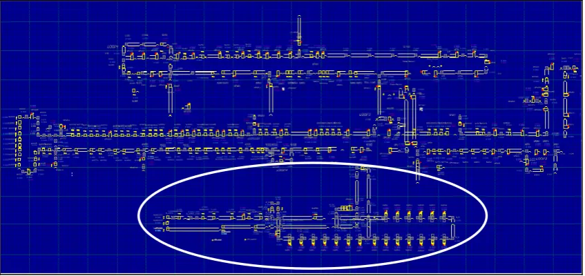 Figure 7.1: The original 2D-VIS model provided by Ford that spans the entire Puma 
