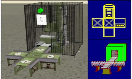 Figure 7.3: (Clockwise, from top-right) The 2D, 2½D and 3D icons used in the game 