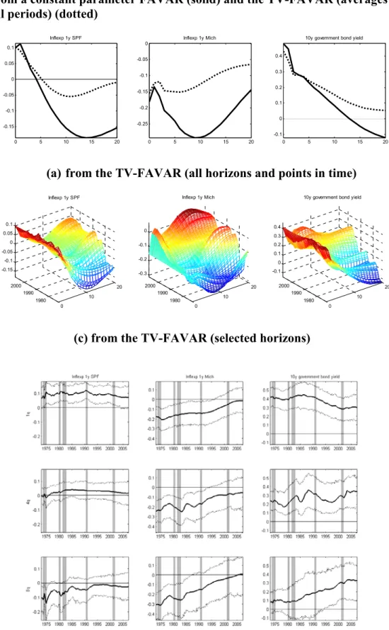 Figure 6: Impulse response functions of inflation expectations and long-term  government bond yields 