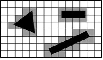 Figure 3.2 shows a sample of a environment with black shapes represented by an occupancy