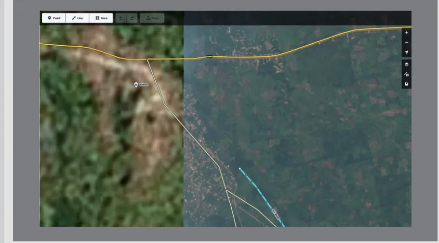 FIGURE 4.3 Mapping Discrepancies in an Area of Rutshuru Reserve, Uganda, in OpenStreetMap