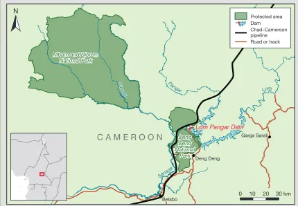 FIGURE 6.7 The Lom Pangar Hydropower Dam and Surrounding Area