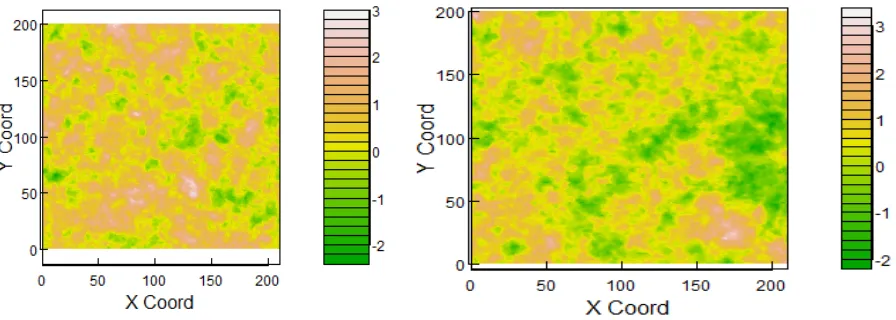 Figure 6. Two simulations 100X100 grid over prediction is done. 