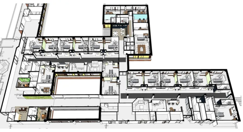 Figure 1.1: 3D layout of new ICU