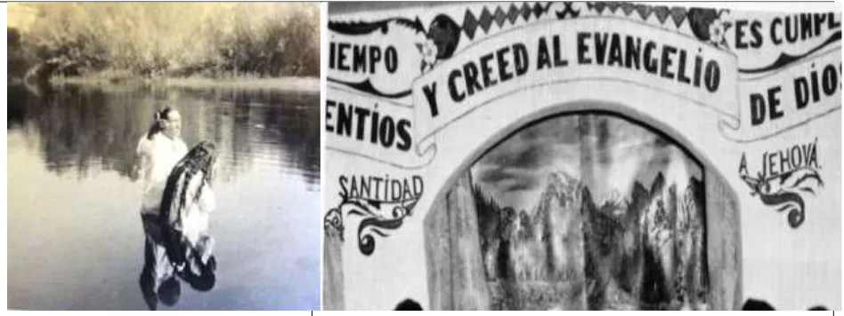Figure 8. Valdez Baptizes in the Kings River: Before they could afford their own temple and baptistery, Jesus Valdez baptized members in the Kings River in Sanger ca