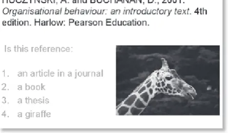 Fig. 1: Slide from undergraduate induction pres-entation