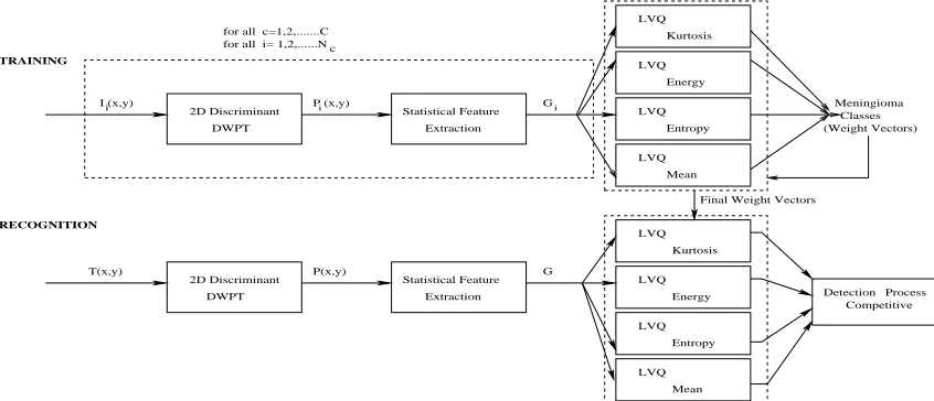 Figure 2. Block Diagram of the Methodology (DWPT=Discrete Wavelete Packet Transform, LVQ=Learning VectorQuantization)