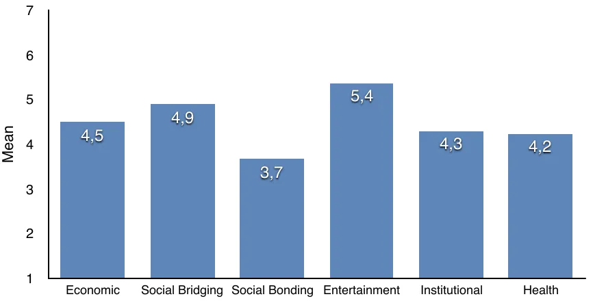 Figure 2. Mean scores on the Internet effects scale 