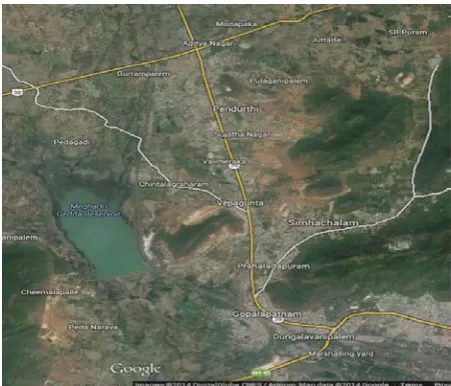 Figure 3:  Google map showing Pendurthi Transit Corridor (PTC)  