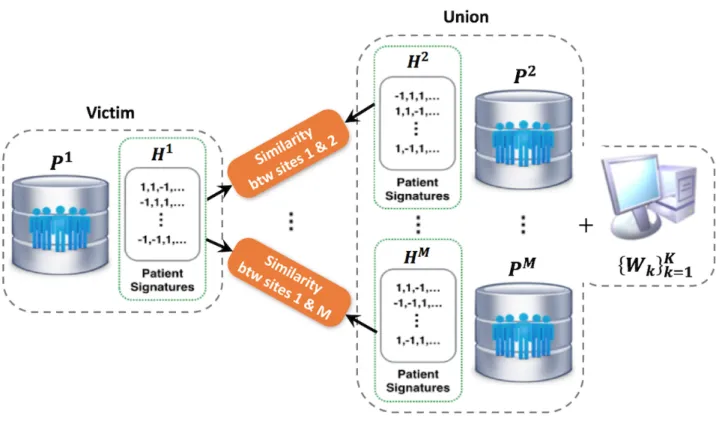 Figure 6.  Example of potential privacy leakage in patient similarity search across sites.