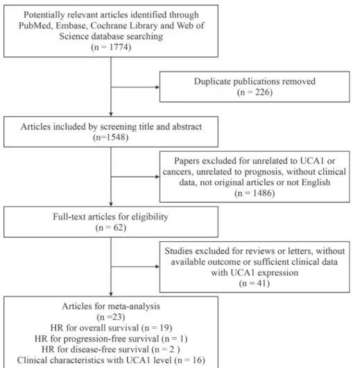 Figure 1: Workflow of searching strategy and study selection in the meta-analysis.