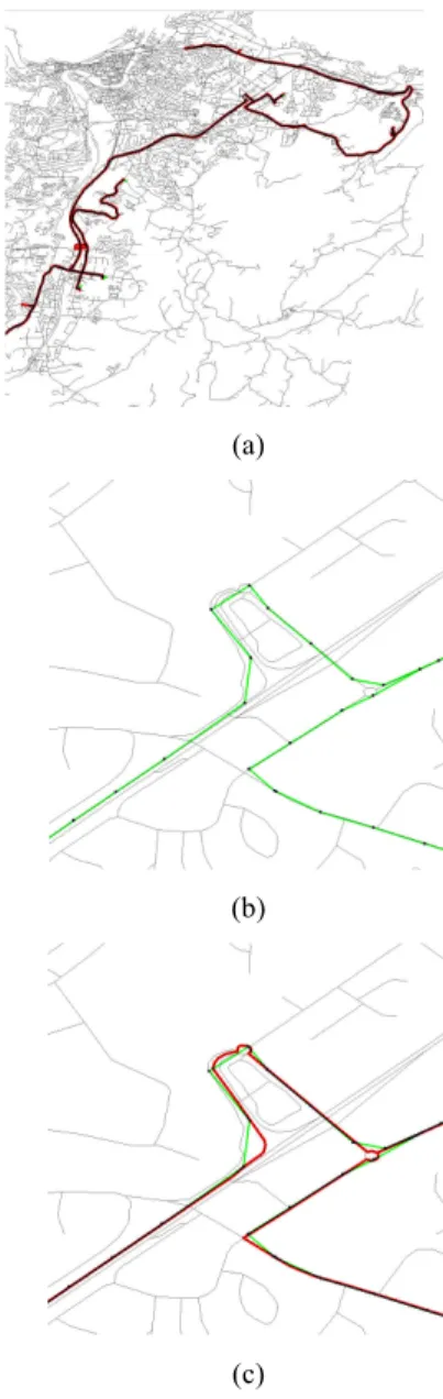 Figure 3 The overall view and a partial enlarged   view by tracks1 matching 