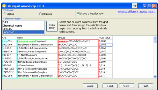 Figure 8: Import wizard step 2 (vertical import) 