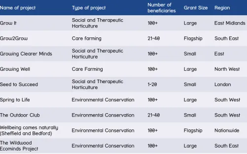 Table 3. Name, type, size and location of projects in the ‘In-depth’ evaluation