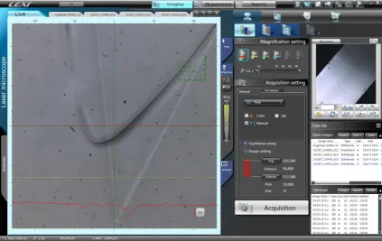 Figure 4.6: Laser cut edge, cracking path was lagging behind the actual laser path visible as the whitesharp edge