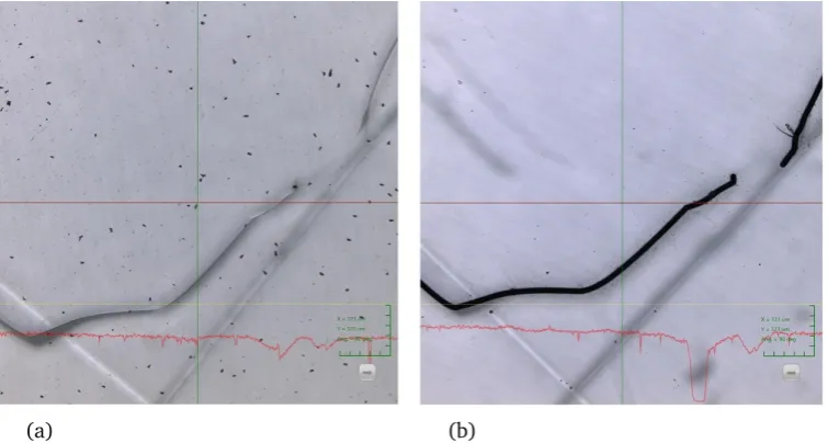 Table 4.1: Roughness parameters of a laser cut and manually cut samples.
