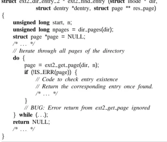 Figure 6: Ext2 security hole in ext2 find entry.