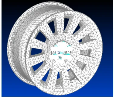 Fig 4.3 : Boundary conditions are applied on the  surface of the wheel 