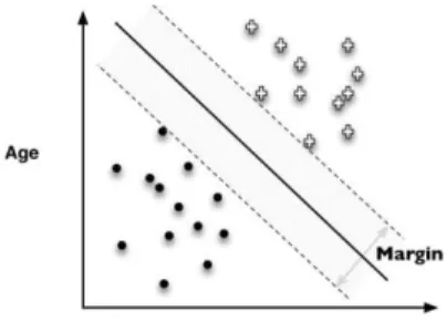 Figure 3.2: Visual Illustration of SVM with Two Features 