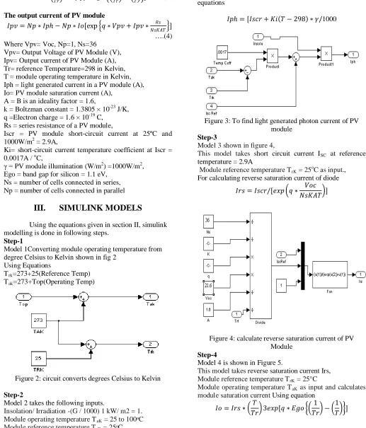 Figure 4: calculate reverse saturation current of PV Module  