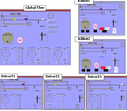 Figure 1: Screenshots from the distributed model of railway operation claytontunnelSun1999 