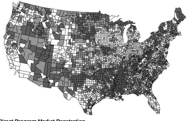 Figure 1.   Share of County Indebted Farms with an FSA Direct Loan