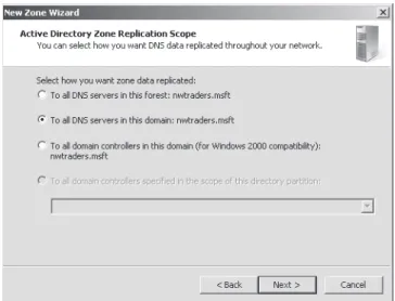 figure 3-3  Choosing the domain controllers to store the zone