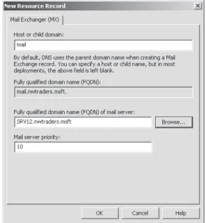 figure 3-13  Defining a new MX record