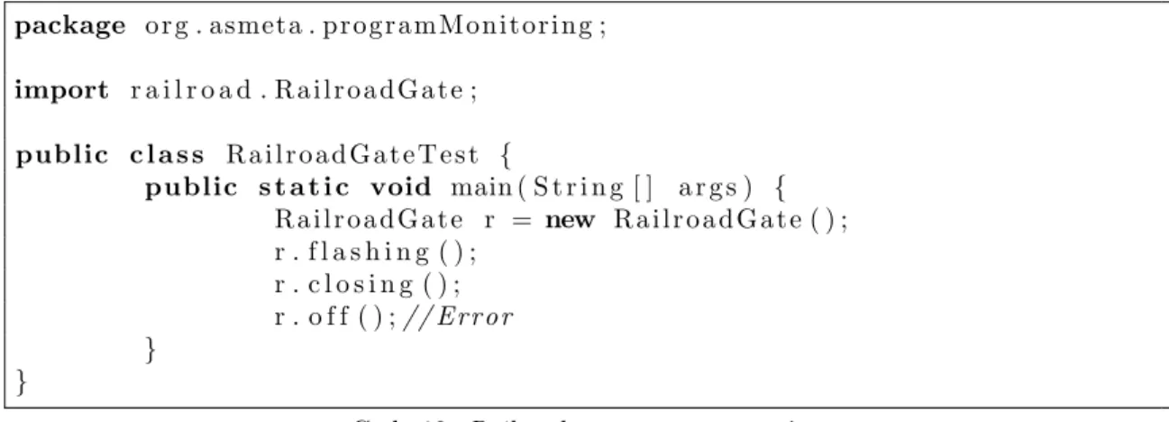 Table 2: Railroad gate - Java and ASM execution