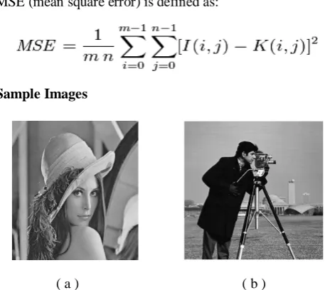 Figure 3: Sample images considered ( a ) Lena  image ,                ( b ) Cameraman image 