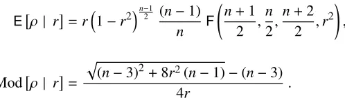 Table 1. Comparison of the behaviour under repeated sampling of the b r cand the intrinsicestimator vs