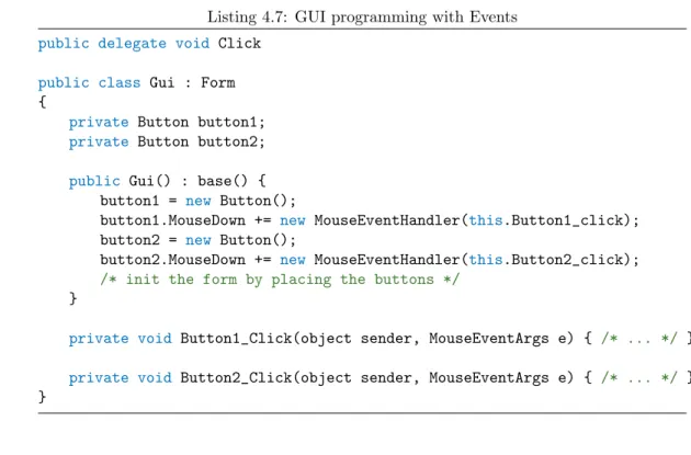 Figure 4.1: Owneship trees for a GUI with events
