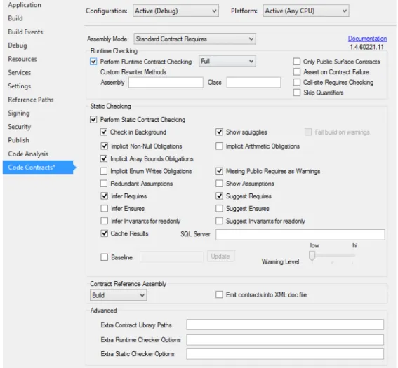 Figure 3: Contract Property Pane in Visual Studio