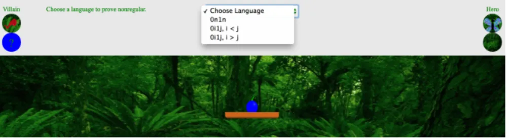Figure 3.6: Pumping Lemma Activity: Choosing Language