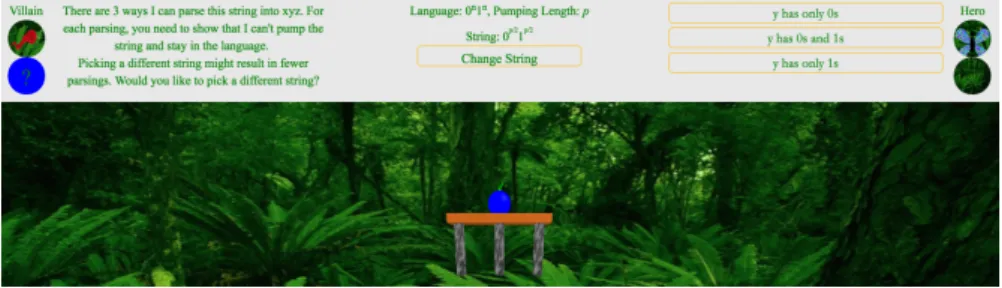 Figure 3.9: Pumping Lemma Activity: Possible Parsings