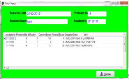 Figure 7: Summary of the scores the learner got so fare 
