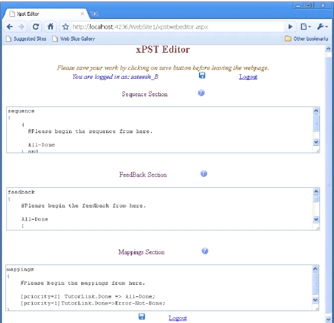 Figure 2.1 – Screenshot of the previous xPST web-based authoring tool    