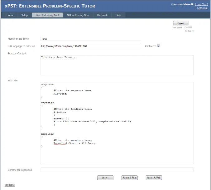 Figure 2.3 – WAT’s Tutor Editor   