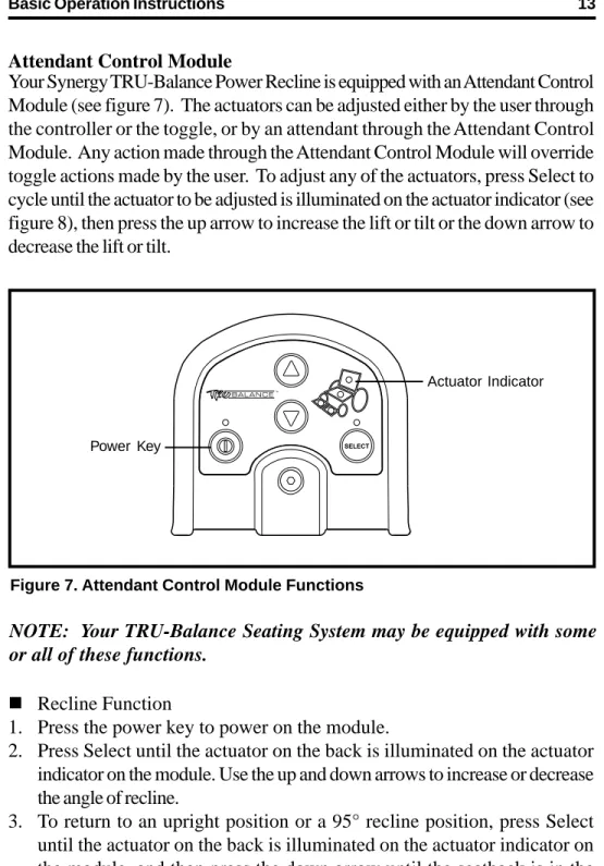 Figure 7. Attendant Control Module Functions