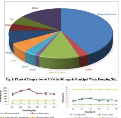 Fig. 1: Physical Composition of MSW in Dibrugarh Municipal Waste Dumping Site.  